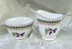 Duchess Berry Colection England Bone China Tea Set Cream + Sugar Bowl 6 Cups