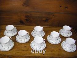 Duchess Gold Trim, Shamrock, Footed Cup & Saucer, Fine Bone China England, 8 set