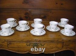 Duchess Gold Trim, Shamrock, Footed Cup & Saucer, Fine Bone China England, 8 set