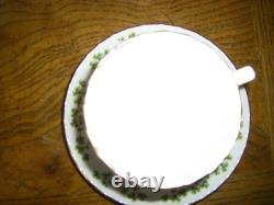 Duchess Gold Trim, Shamrock, Footed Cup & Saucer, Fine Bone China England, 8 set