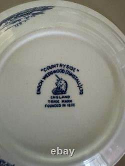 ENOCH WEDGWOOD COUNTRYSIDE BLUE BONE CHINA DINNER SET MADE IN ENGLAND 76Pc