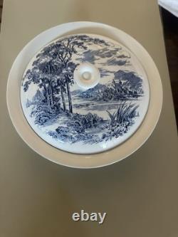 ENOCH WEDGWOOD COUNTRYSIDE BLUE BONE CHINA DINNER SET MADE IN ENGLAND 76Pc
