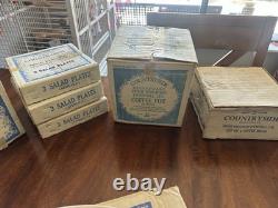 ENOCH WEDGWOOD COUNTRYSIDE BLUE BONE CHINA DINNER SET MADE IN ENGLAND 76Pc