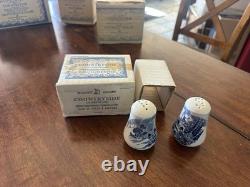 ENOCH WEDGWOOD COUNTRYSIDE BLUE BONE CHINA DINNER SET MADE IN ENGLAND 76Pc