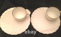 England BONE CHINA GLADSTONE OLD GRECIAN FLUTE 11 PCS CUPS & PLATE Luncheon SET