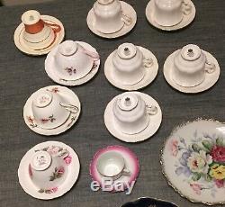 English Fine Bone China Tea Cups and saucers. Lot Of 10 sets (21 pcs)
