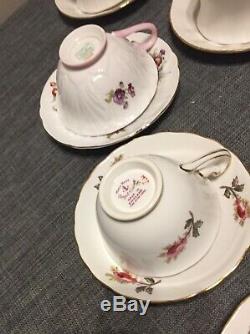 English Fine Bone China Tea Cups and saucers. Lot Of 10 sets (21 pcs)