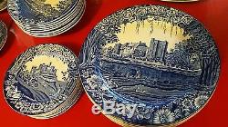 Enoch Woods England 45 Piece Set Blue Castles China Service for 8