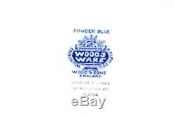 Excel Antique Set 11 Plates 9 Woods Ware England China Powder Blue Gold White