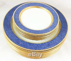 Excel Antique Set 11 Plates 9 Woods Ware England China Powder Blue Gold White
