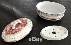 Excellent Complete 6 Pc Stone China Toiletry Commode Chamber Pot Set