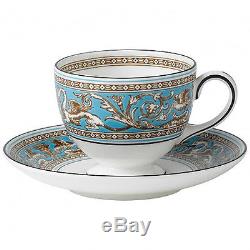 FLORENTINE TURQUOISE by Wedgwood 5 Piece Place Setting Leigh Cup made England