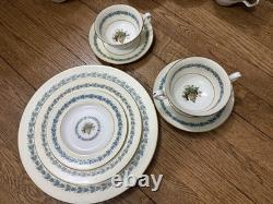 FULL 12 TABLE SETTINGS Wedgwood Appledore Bone China W3257 91pc Set 12 people
