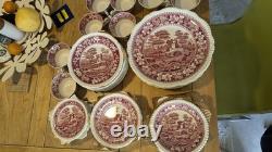 Fine China Plate Set Spode England Tower C 1814. 44 In Total