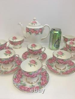 Fine Demitasse Coffee Tea Set For 6 Sharon Rose By Royal Standard England