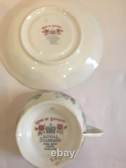 Fine Demitasse Coffee Tea Set For 6 Sharon Rose By Royal Standard England