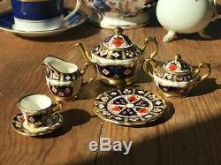 Fine Staffordshire Miniature Imari Tea Set -Bone China England Vintage Rare