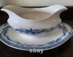 Flow Blue China, Johnson Brothers Tokio Pattern Vintage Late 1800's England Flow