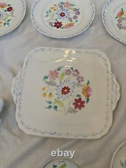 Foley China England 1930s setting for 6 cups, saucers, plates, cake, creamer