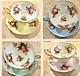 Foley England Bone China Tulip Floral Tea Cup & Saucer Set of 4 Vintage