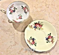 Foley England Bone China Tulip Floral Tea Cup & Saucer Set of 4 Vintage