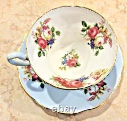 Foley England Bone China Tulip Floral Tea Cup & Saucer Set of 4 Vintage
