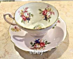 Foley England Bone China Tulip Floral Tea Cup & Saucer Set of 4 Vintage