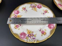 Foley Golden Pink Rose 2726 Tea Set for 4 Cake Plate Bone China England