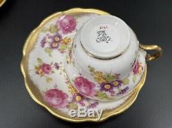 Foley Golden Pink Rose 2726 Tea Set for 4 Creamer Sugar Set Bone China England