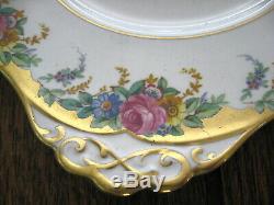 GARLAND tea set cake plate TUSCAN ENGLAND Bone China GOLD roses floral gift old