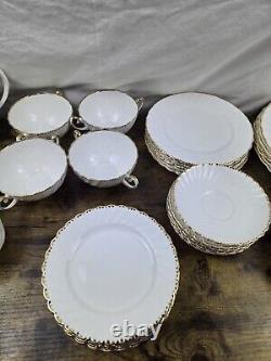 Gladstone Old Grecian Flute Fine Bone China Made in England 44 PC Set For 4 ppl