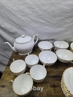 Gladstone Old Grecian Flute Fine Bone China Made in England 44 PC Set For 4 ppl