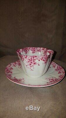 Gorgeous Shelley Dainty Pink Flowers Teacup And Saucer Set Bone China England