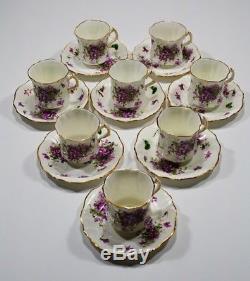 HAMMERSLEY Bone China England VICTORIAN VIOLETS Cups & Saucers SET OF 8