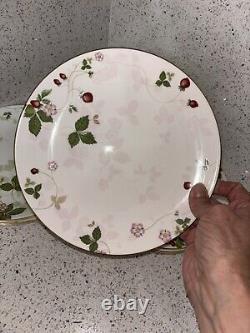 HTF Wedgwood Wild Strawberry Breakfast Plates 8.25 Set Of 8 Bone China