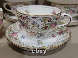 Hammersley Bone China England Dresden Sprays 11 Cups& 10 Saucers Set Rare