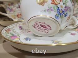 Hammersley Bone China England Dresden Sprays 11 Cups& 10 Saucers Set Rare