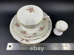 Hammersley Heather Breakfast Set Egg Cup Tea Cup and Plates Bone China England