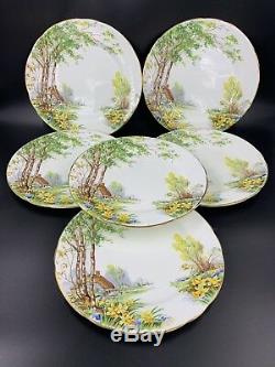 Hammersley Lorna Doone Salad Luncheon Plates Set of 6 Bone China England 8