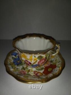 Hammersley Queen Anne Chintz Cup & Saucer 1930 1940 Bone China Tea Set England 2