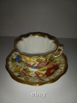 Hammersley Queen Anne Chintz Cup & Saucer 1930 1940 Bone China Tea Set England 4