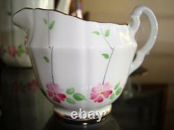 Hand Painted Adderley England Bone China Coffee Tea Set, Pot Sugar Cream 6 Cups