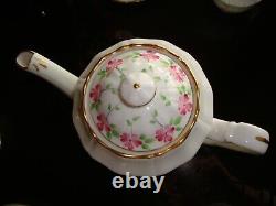 Hand Painted Adderley England Bone China Coffee Tea Set, Pot Sugar Cream 6 Cups