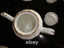 Hand Painted Adderley England Bone China Coffee Tea Set, Pot Sugar Cream 6 Cups