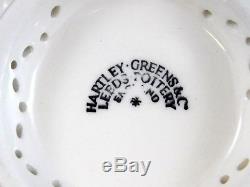 Hartley Greens & Co Leeds Punch Bowl Set 8 Cup Pierced Creamware England China