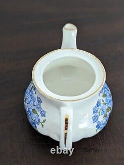 Heirloom Fine Bone China England Mini Tea Set Service 2 Blue Floral 9 Pc