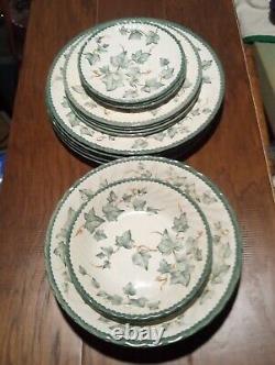 International China Co Set Of 17 Green Ivey Made In England