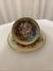J A Bailey Aynsley England Bone China Cabbage Rose Gold Accent Tea Cup & Saucer