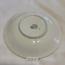 J A Bailey Aynsley England Bone China Cabbage Rose Gold Accent Tea Cup & Saucer