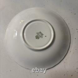 J A Bailey Aynsley England Bone China Cabbage Rose Gold Accent Tea Cup & Saucer